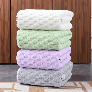 4-Pack Waffle Ultra Soft Bath Towels - Super Absorbent, Quick-Drying Microfiber Towels