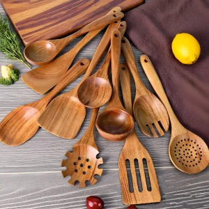 10pcs Wooden Kitchen Utensils Set