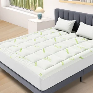 Bamboo Fiber Soft Mattress Topper with Deep Pocket
